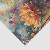 Mousseline Papier découpage Fleurs d'aquarelle foncée | Moody (Détail)