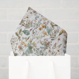 Mousseline Papier découpage fleurs sauvages, Floral automnal