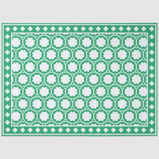 Mousseline Papier Découpage Incrustation d'Os Moderne Vert Cl (Recto)