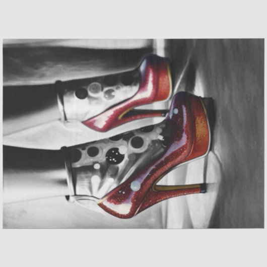 Mousseline Papier découpage monochromatique Ruby Red Slippers (Recto)