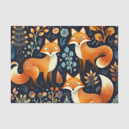 Mousseline Papier découpage motif bois aux Trois Renards (Recto)