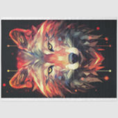 Mousseline Papier Découpage orange Abstrait Wolf (Recto)