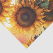 Mousseline Papier Découpage Peint Gothique Chaud Tournesols (Détail)