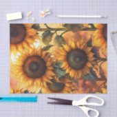 Mousseline Papier Découpage Peint Gothique Chaud Tournesols (Artisanat)