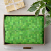 Mousseline Papier découpage pixels verts, style bloc de jeu (Cadeau)