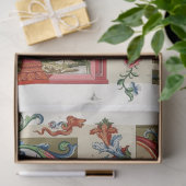 Mousseline Papier découpage rouge et or (Cadeau)