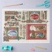 Mousseline Papier découpage rouge et or (Artisanat)