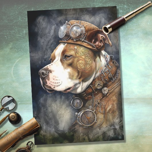Mousseline Papier découpage Steampunk Pit Bull 2