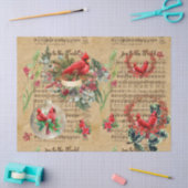 Mousseline Papier Découpe Cardinal de Noël (Artisanat)