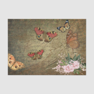 Mousseline Papier Découpe Fleur Papillon Ephemera Vintage