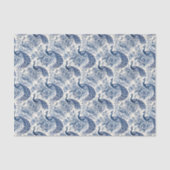 Mousseline Papier Découpe Fleurs de Chinoiserie Bleues avec P (Recto)