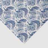 Mousseline Papier Découpe Fleurs de Chinoiserie Bleues avec P (Détail)