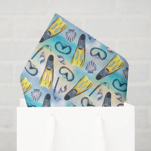 Mousseline Papier Découpe Plongée, Snorkeling  (Sac cadeau)