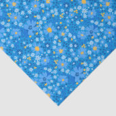 Mousseline Papier d'emballage design de fleur d'aquarelle ble (Détail)