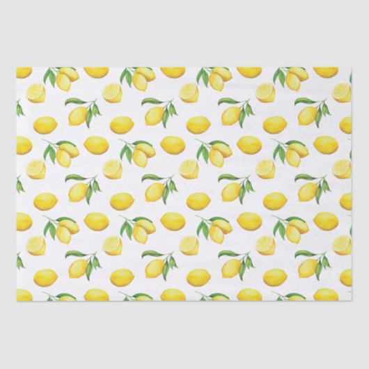 Mousseline Papier d'enveloppement de citron d'aquarelle (Recto)