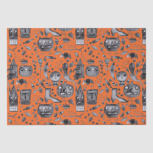 Mousseline Papier d'enveloppement de tissus Halloween-O-Rama