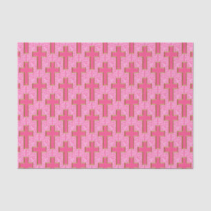 Mousseline PAPIER D'ENVELOPPEMENT D'UNE Croix 22 Pink-TISSUE