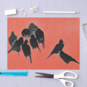 MOUSSELINE PAPIER D'IMPRESSION EN TISSU JAPONAIS NOIR CROWS (Artisanat)