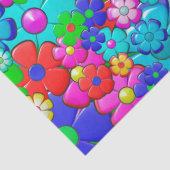 Mousseline Papier en tissu de fleurs hippie (Détail)