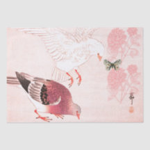 PAPIER EN TISSU IMPRIMÉ JAPONAIS VOL BLANC DOVE