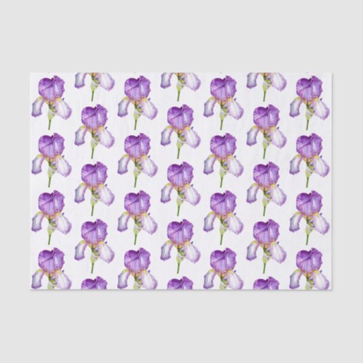 Mousseline Papier en tissu Motif Iris violet (Recto)