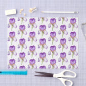 Mousseline Papier en tissu Motif Iris violet (Artisanat)