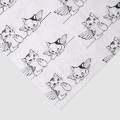 MOUSSELINE PAPIER EN TISSU NOIR ET BLANC DE CHAT ANGELS (Détail)