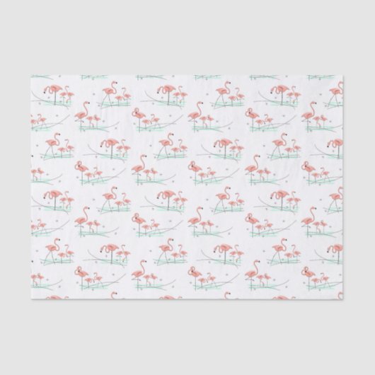 Mousseline Papier Flamant rose Ocean Multi tissu (Recto)