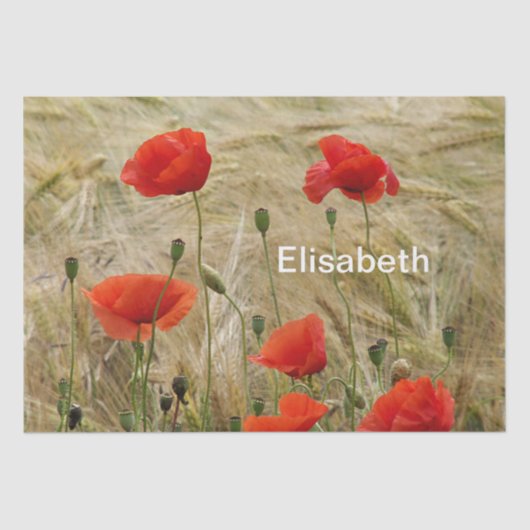 Mousseline papier fleur d'été rouge (Recto)