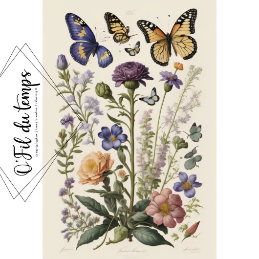 MOUSSELINE PAPIER  Fleurs d'été v3 Tissue paper 