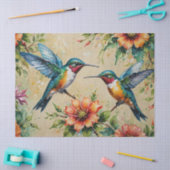Mousseline Papier Floral Colibri  (Artisanat)