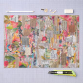 Mousseline Papier floral Collage de support mixte Papier de t (Artisanat)