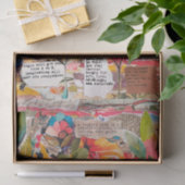 Mousseline Papier floral Collage de support mixte Papier de t (Cadeau)