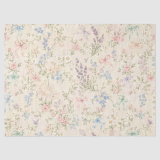 Mousseline Papier Floral Pastel Grandmillennial Cottage Vinta