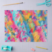 Mousseline Papier Grungy-Florals-16 Tissus (Artisanat)