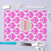 Mousseline Papier kraft monogrammé lettre initiale damassé ro (Artisanat)