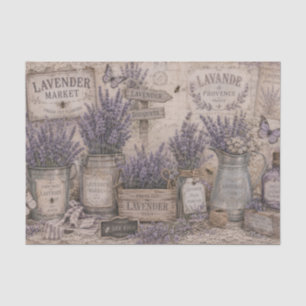 Mousseline Papier Lettre Ancien Marché Lavande Shabby Chic Vi