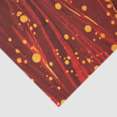 MOUSSELINE PAPIER MARBÉ ROUGE ABSTRAIT AVEC ÉPAULES D'OR (Détail)