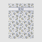Mousseline Papier Monogramme à Motif d'Olive de Style Campagn (Recto)