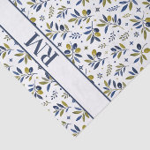 Mousseline Papier Monogramme à Motif d'Olive de Style Campagn (Détail)