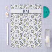 Mousseline Papier Monogramme à Motif d'Olive de Style Campagn (Artisanat)