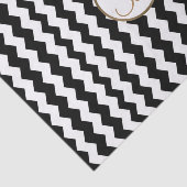 Mousseline Papier Monogramme Lettre Initiale Imprimé Chevron  (Détail)