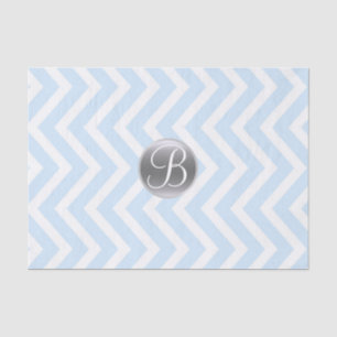 Mousseline Papier Monogramme Lettre Initiale Imprimé Chevron 