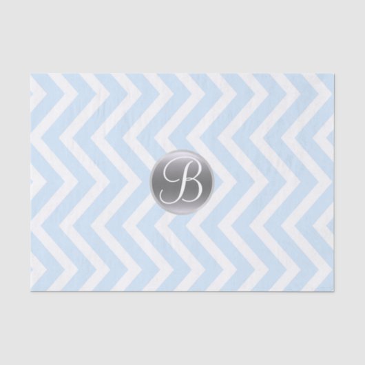 Mousseline Papier Monogramme Lettre Initiale Imprimé Chevron  (Recto)