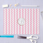 Mousseline Papier Monogramme Lettre Initiale Imprimé Chevron  (Artisanat)