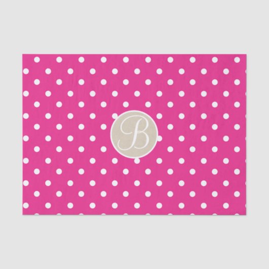 Mousseline Papier Monogramme Lettre Initiale Points Blancs Ro (Recto)