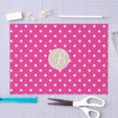 Mousseline Papier Monogramme Lettre Initiale Points Blancs Ro (Artisanat)