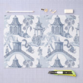 Mousseline Papier Motif chinois bleu et blanc (Artisanat)