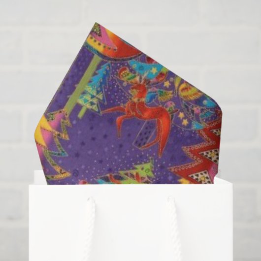 Mousseline Papier motif de Noël amusant (Sac cadeau)