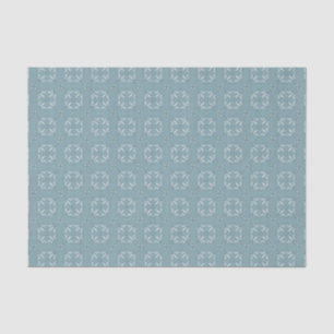 Mousseline Papier Motif Fleur de Lis bleu